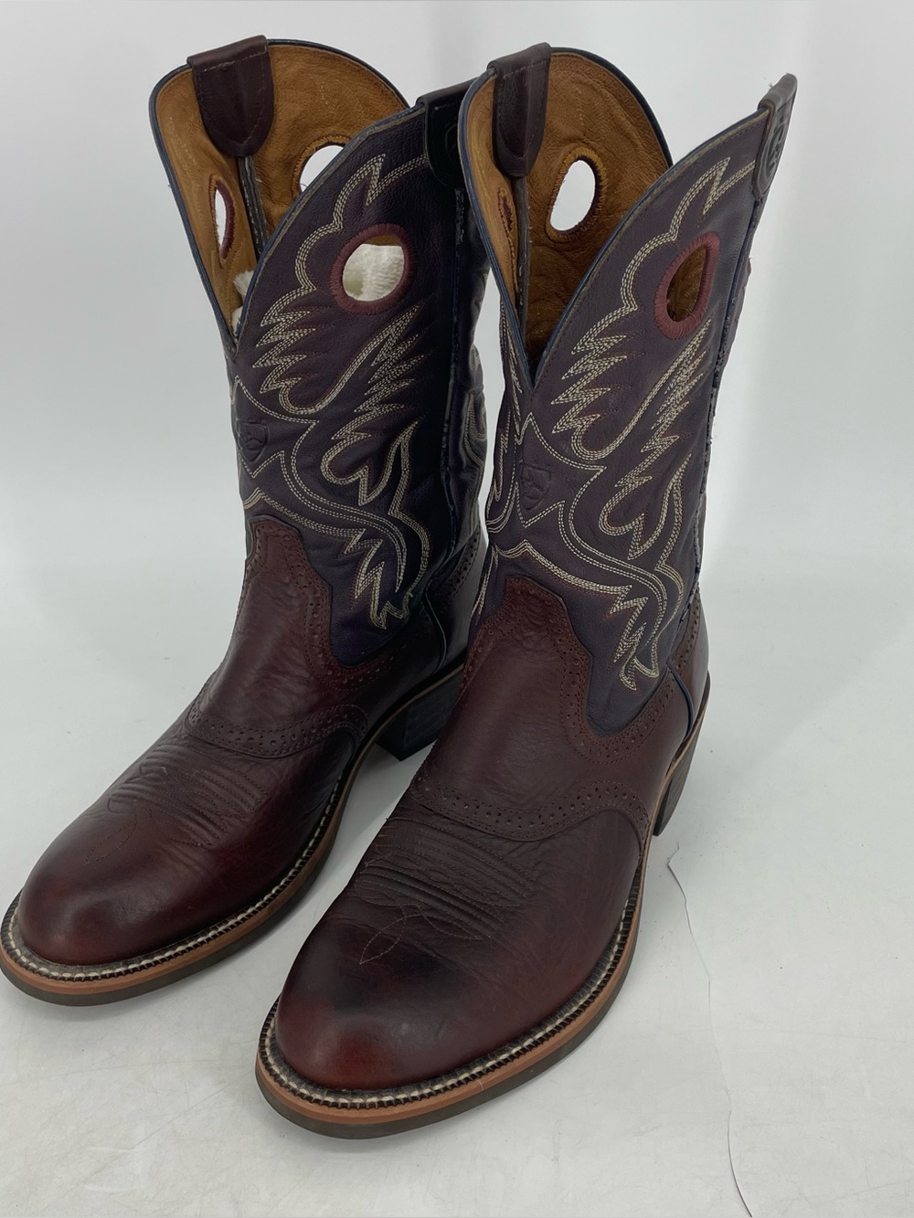 Ariat Boots Mens 11 D Heritage Roughstock Pull On Western Cowboy Brown Leather